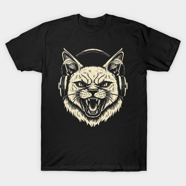 Death Metal Cat T-Shirt by Aldrvnd